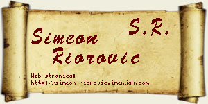 Simeon Riorović vizit kartica
